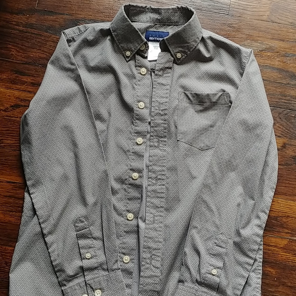 Boys Gray Button up NWOT